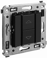 Выключатель жалюзи без фиксации без рамки DKC Avanti 2-кл. черный квадрат картинка